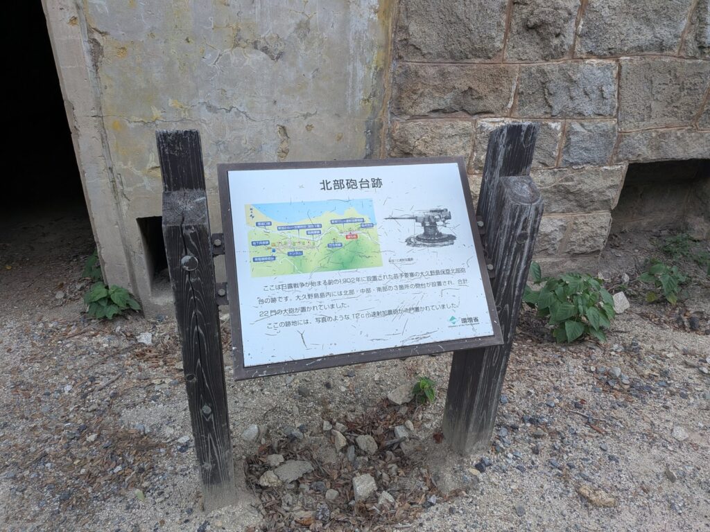 北部砲台跡の案内板