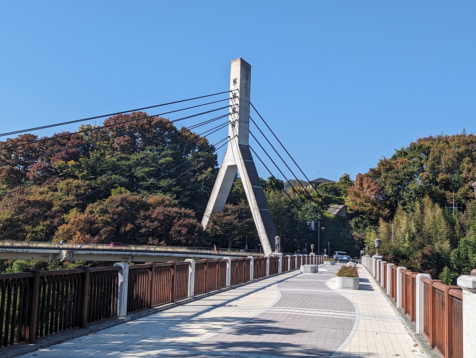 秩父市・荒川に架かる秩父橋と旧秩父橋